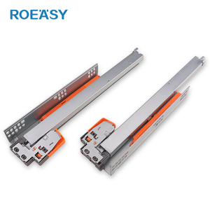ROEASY 3 pliegues amortiguador cesta cajones canal empujar para abrir rieles telescópicos ocultos cierre suave bajo montaje oculto cajón deslizante - Product Image 1