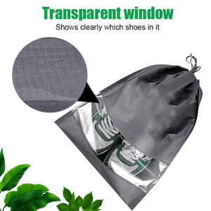 Khuyến mãi nhãn hiệu riêng số lượng lớn rõ ràng du lịch không dệt xách tay Sneaker Carrier Organizer sinh thái thân thiện dây kéo túi giày - Product Image 3