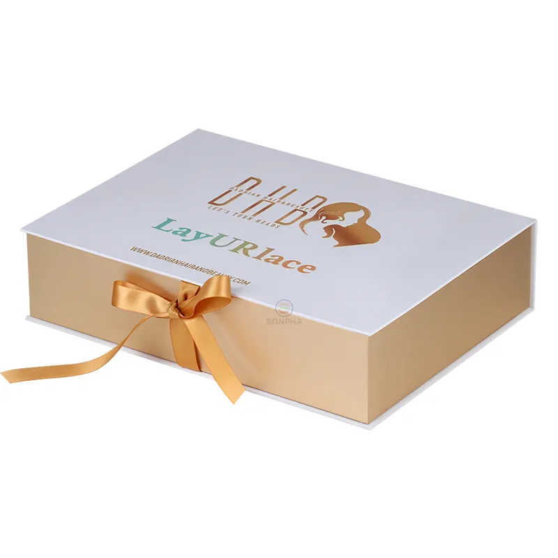 Luxo peruca personalizada caixa presente embalagem cabelo caixa cheia do laço frente knotless caixa trançada perucas