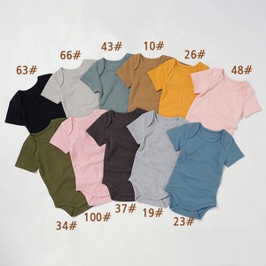 Lap vai bé ngắn Romper 100% cotton hữu cơ bé onesie đồ ngủ Romper - Product Image 2