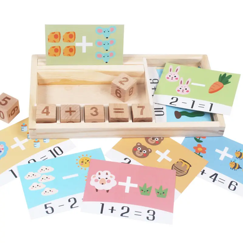 Early education digital enlighten teaching AIDS corresponding letter game spelling learning wooden toy English letter card