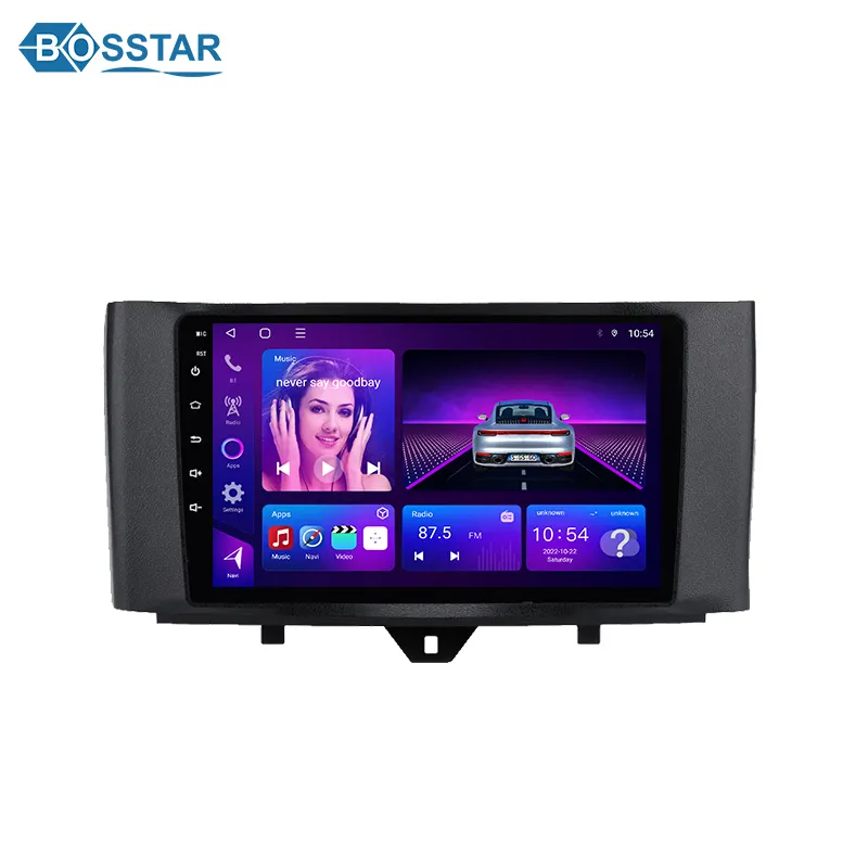 Bosstar 9 inç Android 12.0 araba DVD navigasyon oyuncu Carplay BT araba radyo medya oynatıcı ile Mercedes Benz akıllı 2011-2015 için