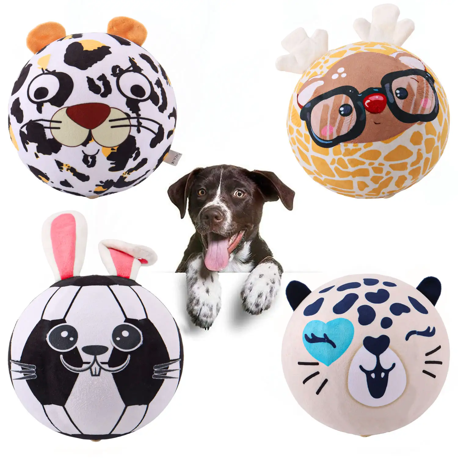 Köpek yumuşak kabarık topu gıcırtılı oyuncak topu orta küçük evcil çiğneme ve Fetching için interaktif köpek oyuncak