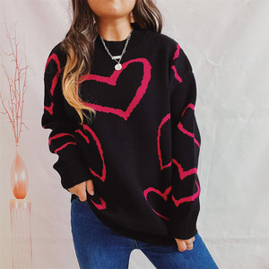 2023 CHIC weibliche Pullover Top Herbst Winter Weihnachten Pull Femme Outfit Kleidung Herzform Designer Strick Frauen Pullover