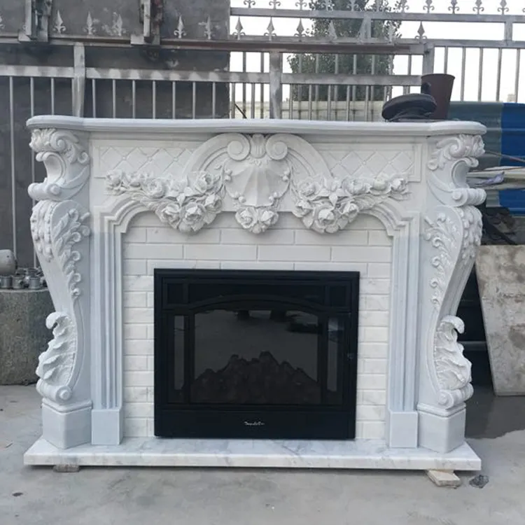 Low Price white marble electric fireplaces with good technology