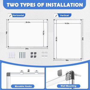 Hai mặt bảng trắng treo gắn bảng trắng xóa khô bảng từ tính cho tường - Product Image 2