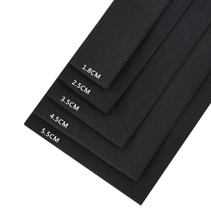 Banda elástica de poliéster de 1-20cm de ancho negro personalizado de alta elasticidad para prendas de vestir - Product Image 2