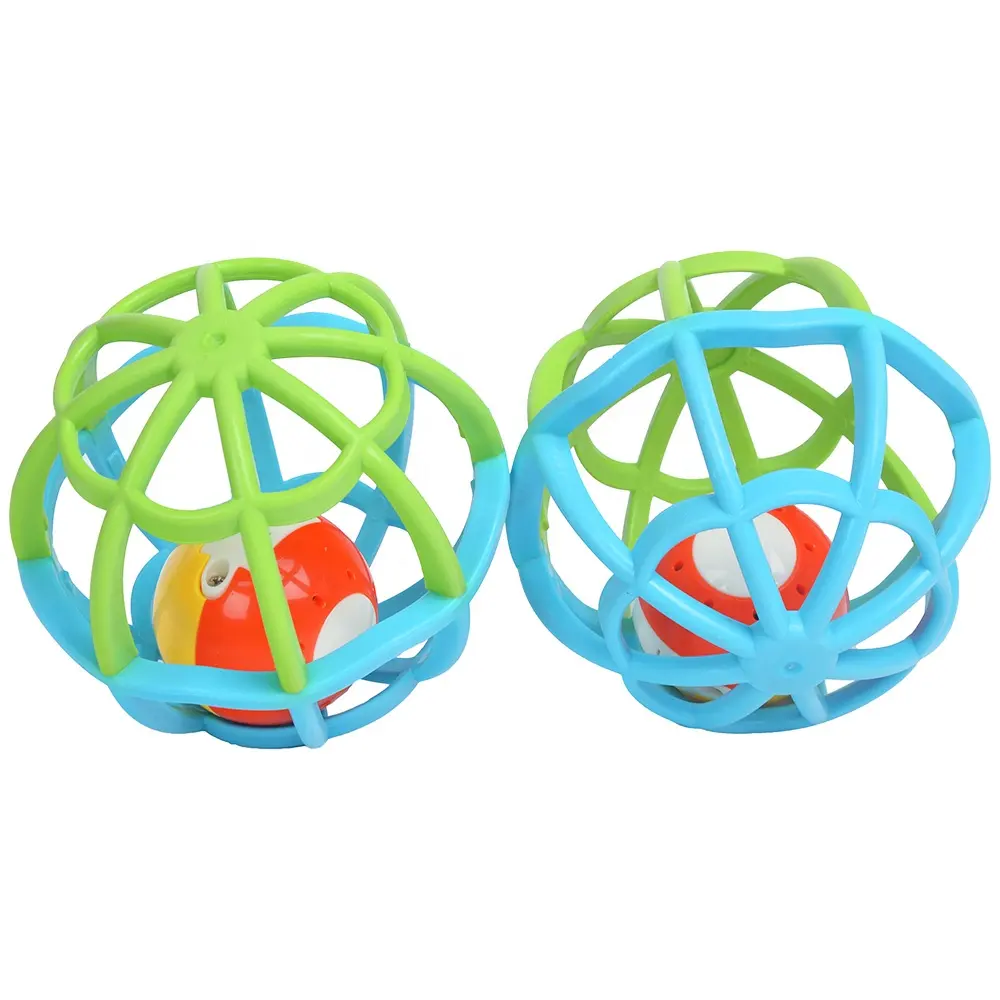 Mainan Bola Bayi Plastik Lunak Berkedip, Mainan Bola Teether untuk Pendidikan Warna-warni