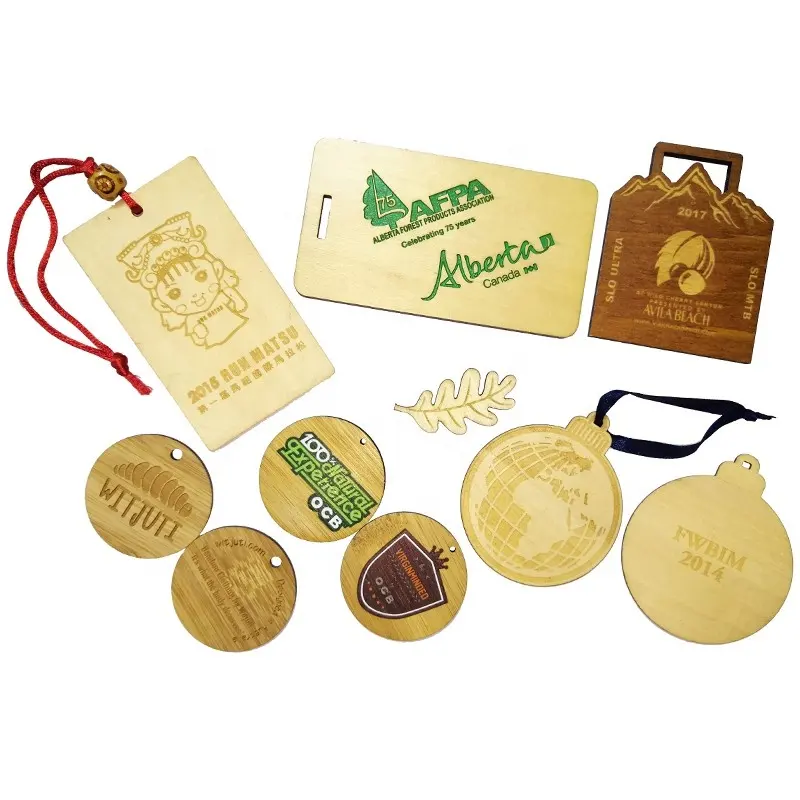 Médaille en bois écologique pour femme, médaillon personnalisé, pour sport, Marathon, avec Logo gravé au Laser