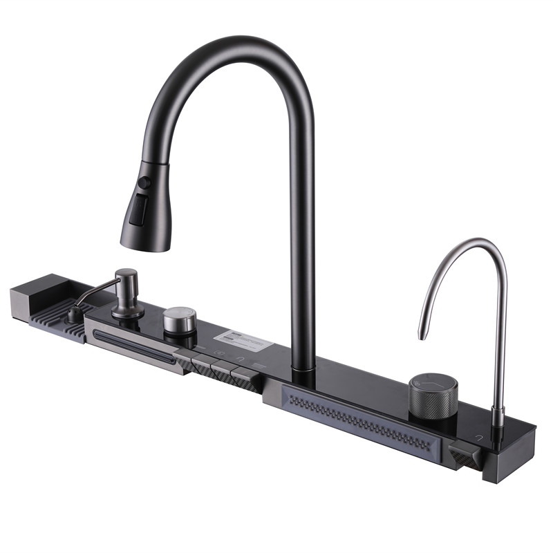 Robinet de cuisine gris pistolet