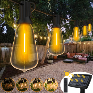 ST38 Cadena de Luces Solar Cadena de Luz Festoon Bombilla <span class=keywords><strong>LED</strong></span> Cadena de Luz Solar Exterior Impermeable Jardín Colibrí Puerto de Carga USB