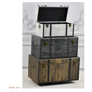 Ev dekoratif depolama dikdörtgen göğüs için ahşap gövde saklama kutuları Set - Product Image 1
