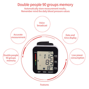 Màn hình LCD Kỹ Thuật Số dây đeo cổ tay Huyết Áp Màn hình 5.31-7.68inch điện Oscillometric phương pháp 99 đo lường lưu trữ OEM - Product Image 6