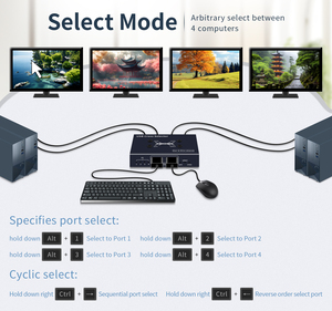 Conmutador KVM SYONG 4K con control remoto, 4 puertos USB, teclado compartido, ratón, Monitor, impresora para HDMI 2 3 4 PC 8, conexión de ordenador - Product Image 5