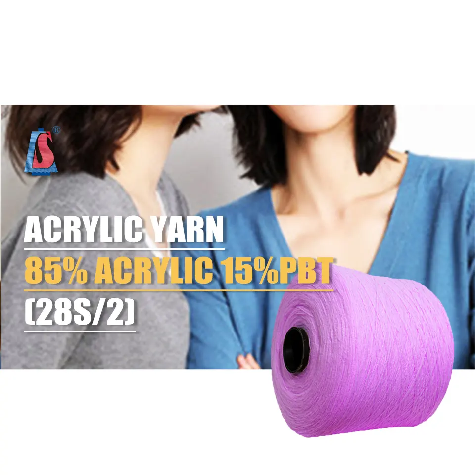 2/48nm 85% Acryl 15% Polyester Gebruikt Voor Het Maken Van Truien Sjaals Gehaakt Weven 2/28S Acryl Gemengd Garen