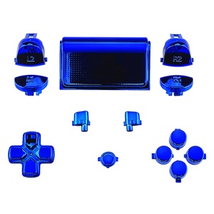 Juego completo de botones cromados azules personalizados para el modelo del controlador PS4-Kit de reemplazo de EXtremeRate - Product Image 1