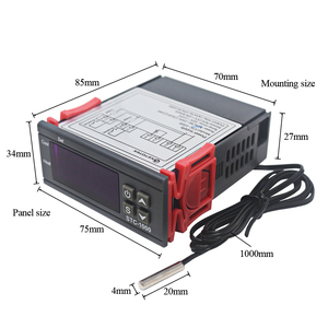 LCD Digital controlador de temperatura termostato STC-1000 1m Sensor NTC termostato regulador del calentador de refrigerador de dos salida de relé