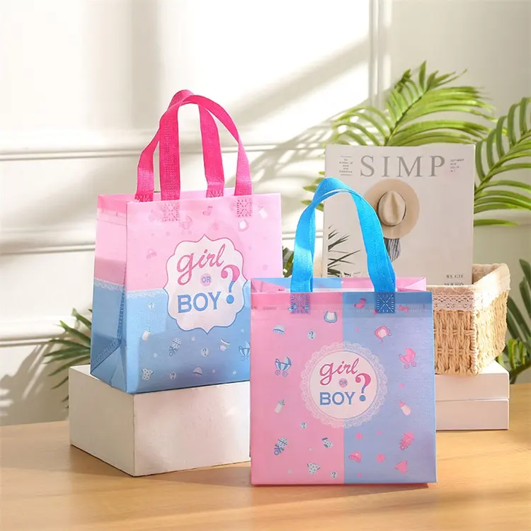 2023 Nieuwe Mode Jongen Of Meisje Baby Tassen Voor Baby Shower Roze Blauwe Kleur Tassen Geslacht Onthullen Decoratie