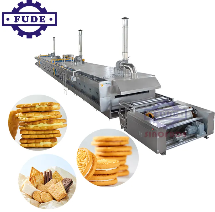 Biscoito automático completo de 1000mm, linha de produção de biscoitos macios