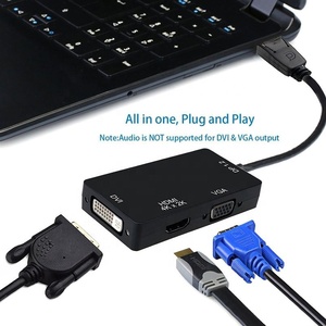 4K 2K Displayport DP to <strong>HDMI</strong>/VGA/DVI Male to Female 3-In-<strong>1</strong> Adapter DP Displayport to <strong>HDMI</strong> VGA DVI 3 in <strong>1</strong> Converter Adapter Cable - Product Image 3