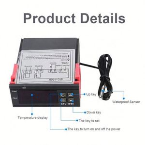 Controlador de temperatura Digital, interruptor de termostato de microordenador, STC-1000, 24V DC - Product Image 6