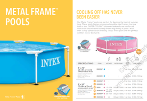 Intex 28292 Size 8' X 30&quot; /244cmX76cm Round Pink Metal Frame Above Ground Swimming Pool <strong>Set</strong> With Filter Pump for <strong>Familly</strong> - Product Image 3