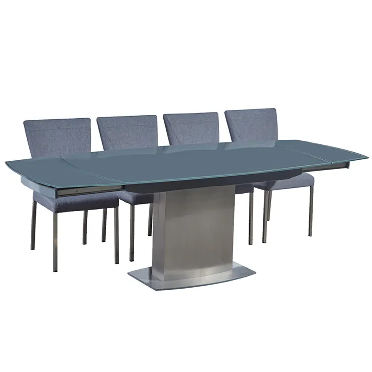 Mesa de jantar contemporânea de cerâmica moderna, mesa de jantar extensível de cerâmica moderna com pernas de metal