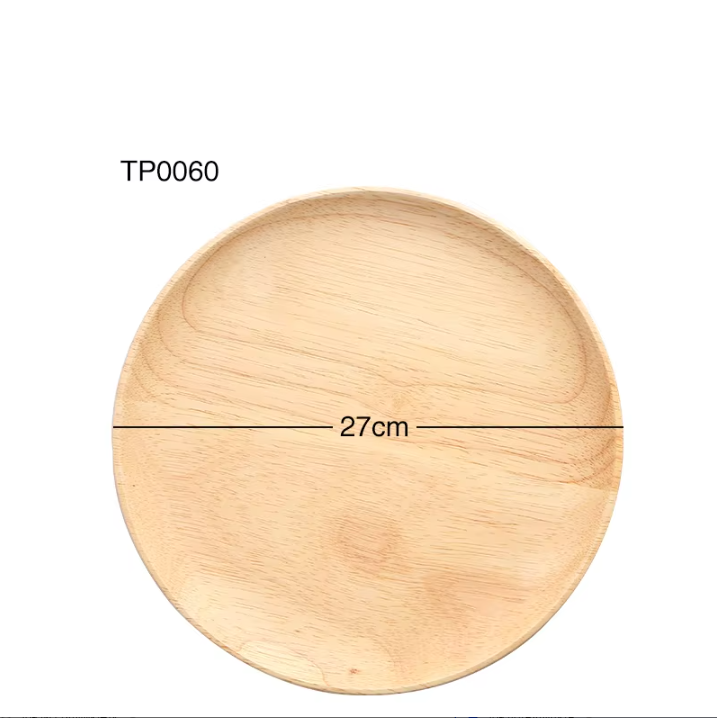 Plato redondo de madera maciza 27*2cm