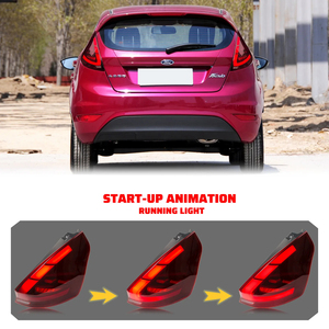 DK ไฟท้ายเคลื่อนไหวสำหรับ Ford Fiesta 2009-2015เลนส์สีแดงนำไฟท้ายพร้อมวัสดุ ABS กันน้ำไฟสีเหลืองที่12V 24V - Product Image 3