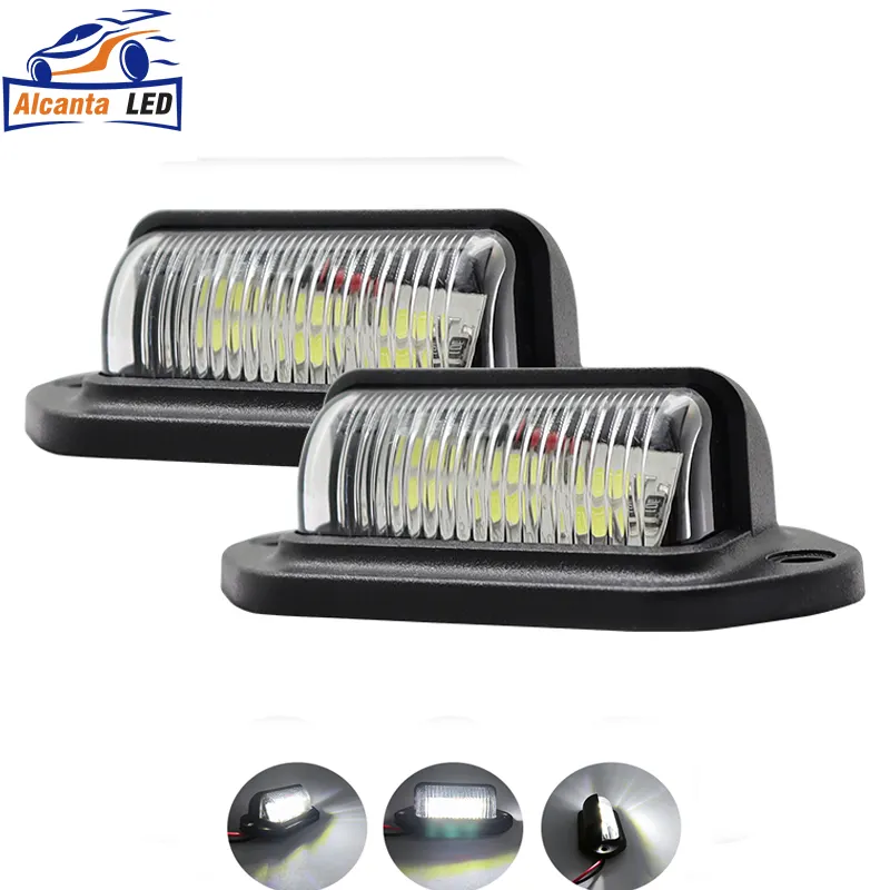 AlcantaLED Ampoules de plaque d'immatriculation arrière à LED pour camion, remorque, feux de position latéraux blancs