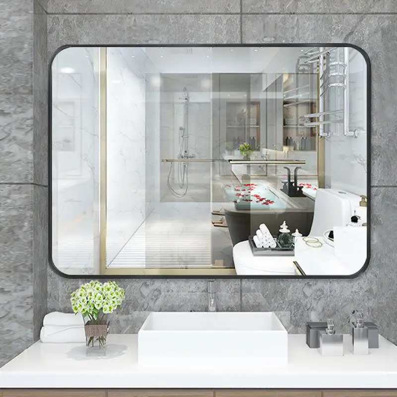 Miroir de maquillage mural miroir de salle de bain avec cadre miroir intelligent à lumière Led pour salle de bain