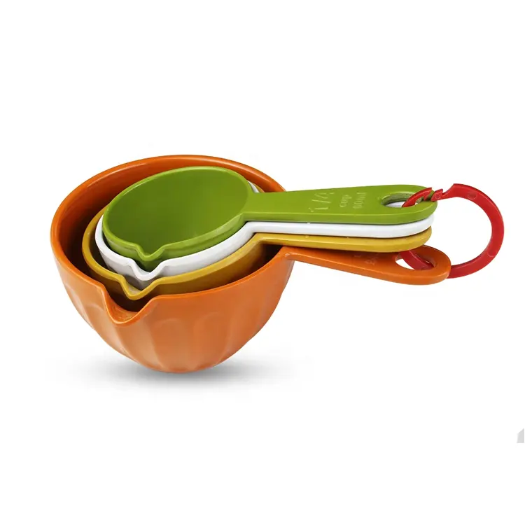 Набор из 4 предметов, индивидуальные Экологически чистые кухонные инструменты, многоцветная меламиновая мерная чашка
