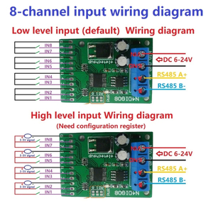 Interruptor Digital de Entrada/Salida 3 en 1 de 8 Canales, Módulo de Control TTL LvTTL CMOS RS485 IO, Placa Modbus Rtu para Relé PLC