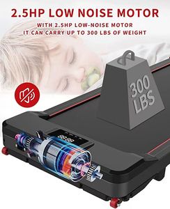 Unter dem Schreibtisch Laufband Leise elektrische Lauf-Jogging-Maschine für das Home Office mit fern gesteuertem Fitness gerät und LED-Anzeige - Product Image 2