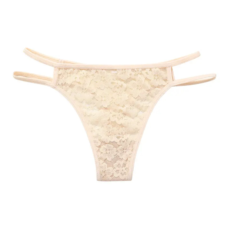 Mulheres dupla camada de cintura baixa sexy lace t costas tangas sexy g-string para mulheres transparentes