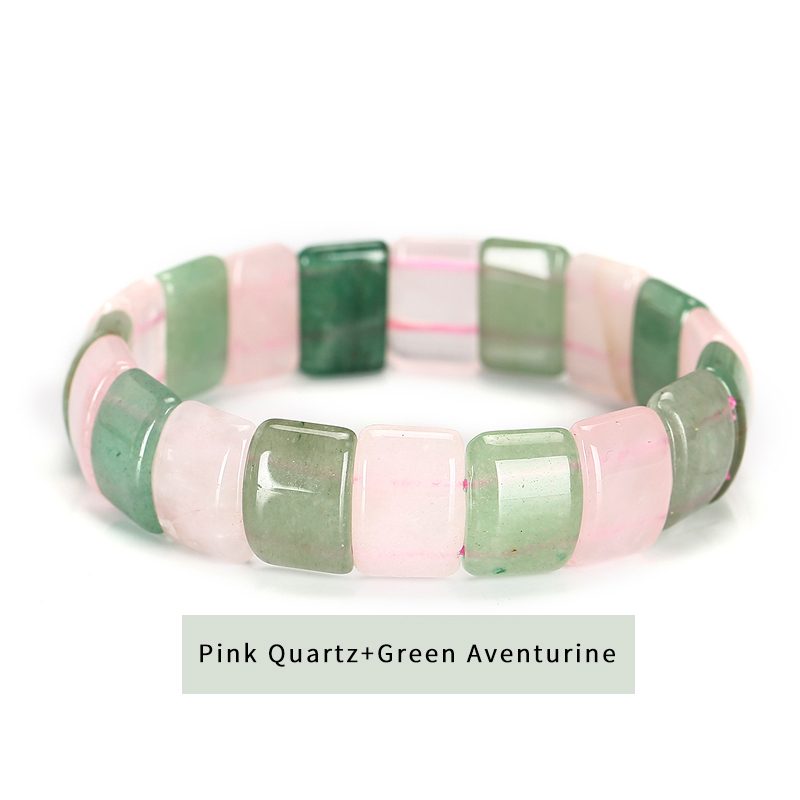 Natural Pink Quartz+Green Aventurine Bracelet