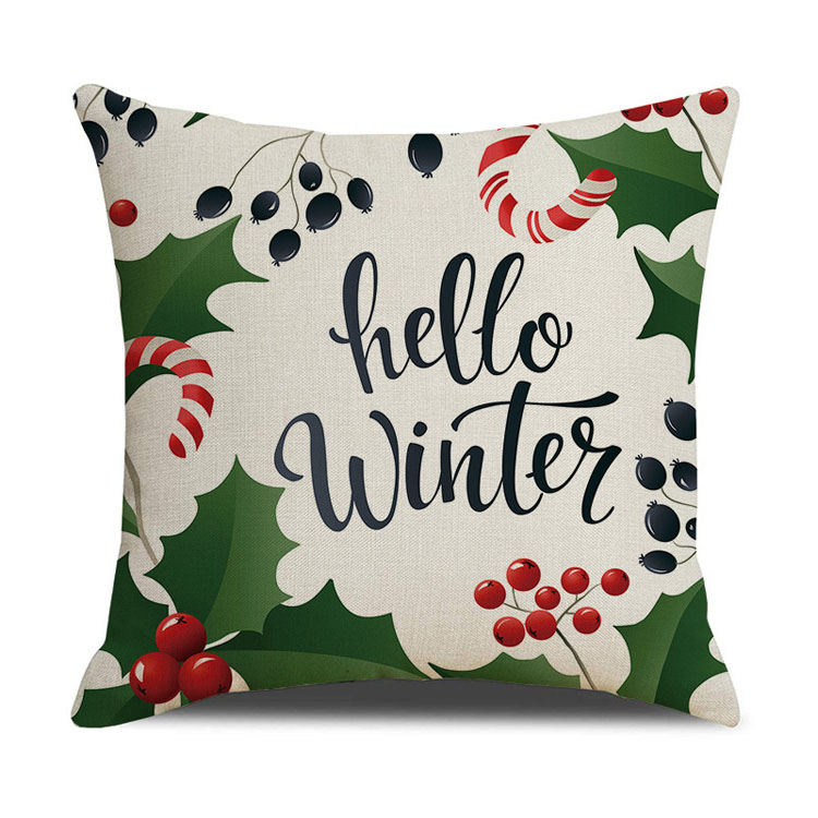 Factory Direct Sale Nordic Home Pillow Custom Snowflake Elk Christmas Tree Digital Printing Cushion Cover