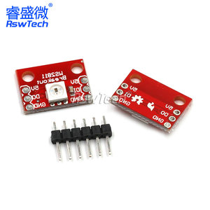 WS2812 RGB LED 6ビットブレイクアウトカラーライトモジュールシングルラインインターフェースフルカラー発光管 - Product Image 2
