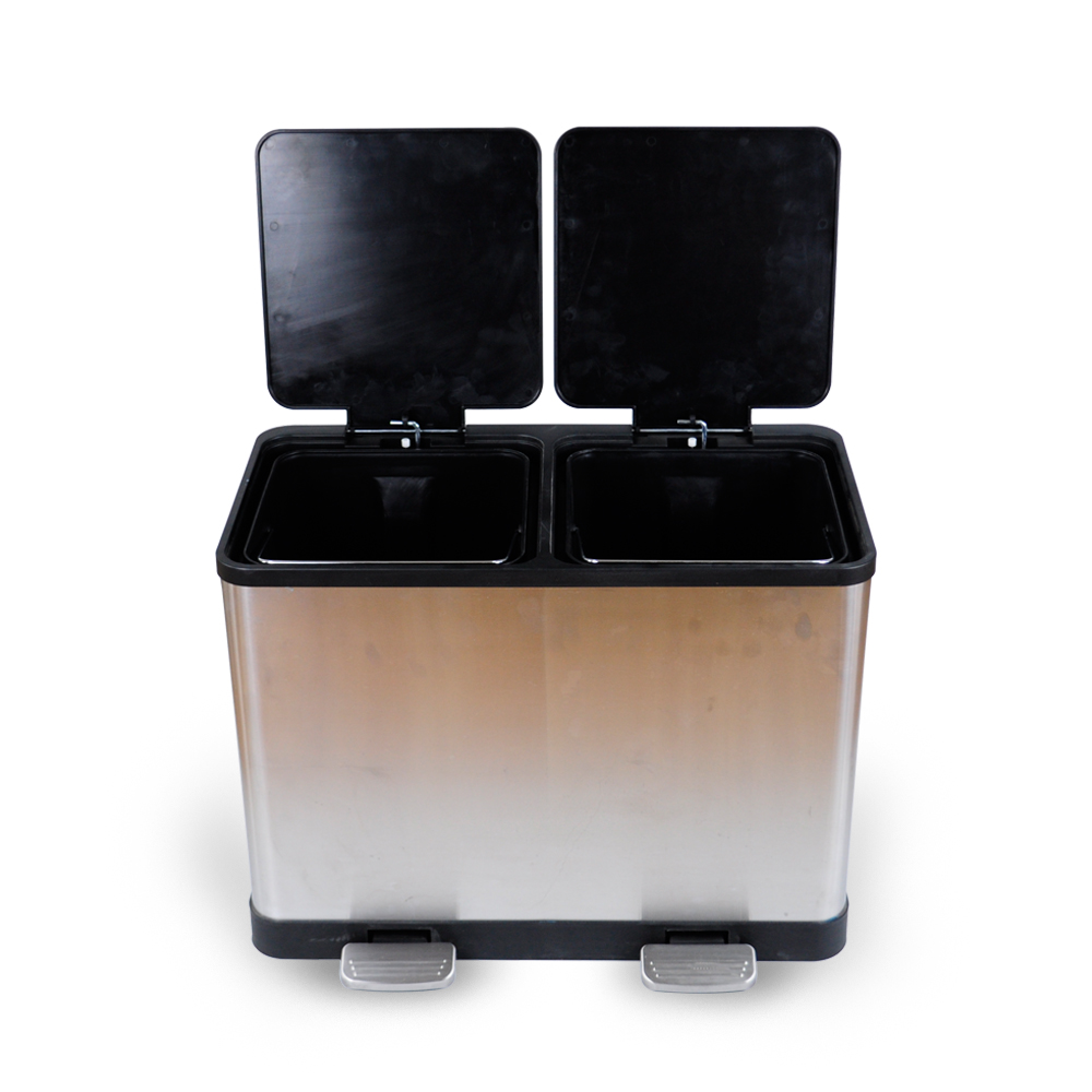 Hot Product 24L/36L Home Recycle Stainless Steel Kitchen Waste Bin with Inner Buckets