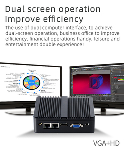 Sharerdp Celeron J4125 Barebone ensamblado sin ventilador ordenador y accesorios Industrial Mini PC ordenador sin ventilador 12V 2 Ethernet - Product Image 5