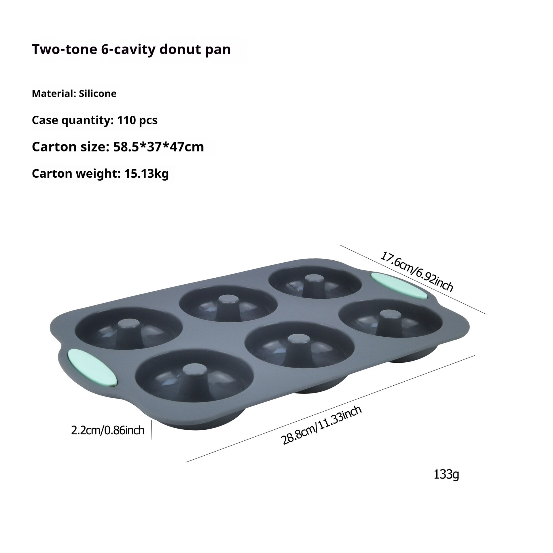Two-Tone 6-Cavity Donut Pan