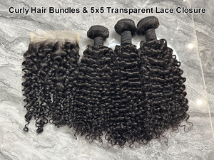 12A Natural <strong>Human</strong> Hair Extensions Curly Wave Extension 20 Inch <strong>3</strong> Pieces Extensions and 18 Inch 1 Piece Closure - Product Image 5