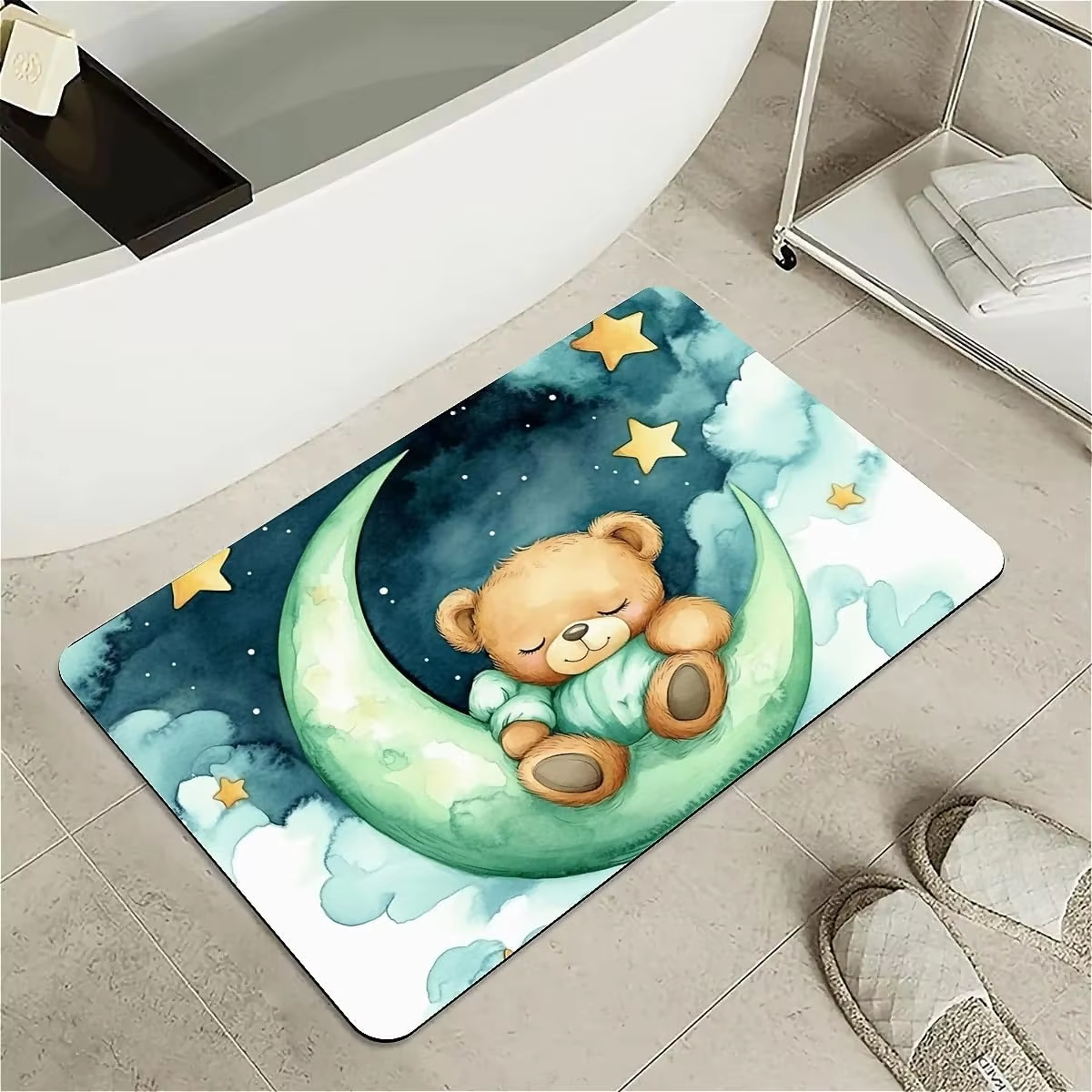 Bear sleeping on moon