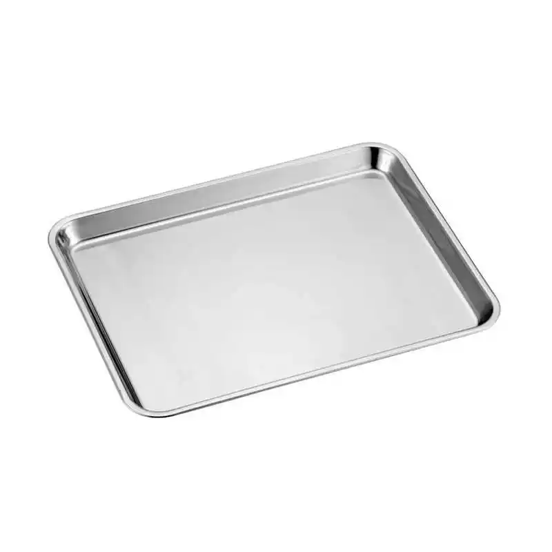 1PC Rectangular Stainless Steel Nonstick Cake Pan Bread Pizza Oven Baking Tray Shallow Bakeware Pastry Tools Kitchen Utensils
