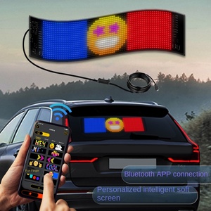 LED araba yumuşak ekran USB araba esnek reklam ekran App Bluetooth akıllı ekran pencere kapı tam renkli ekran - Product Image 4