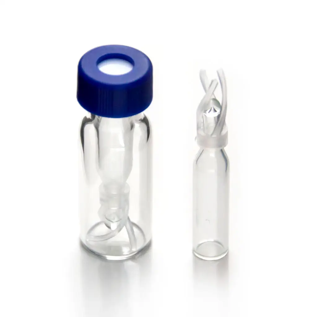 Micro-inserto de vidrio de borosilicato de resorte de plástico, montados, 0,1 ml, Autosampler, viales, HPLC, gran oferta