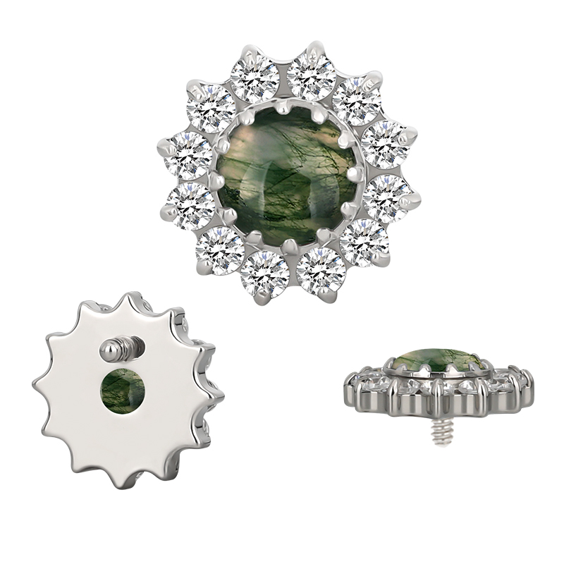 TB-1574 Moss Agate+Clear