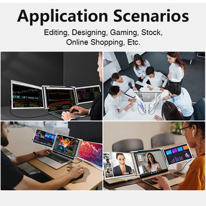 Monitor para juegos pc Tri Screen Monitor extensor compatible con entrada tipo C para Windows y Mac Book de 14 pulgadas