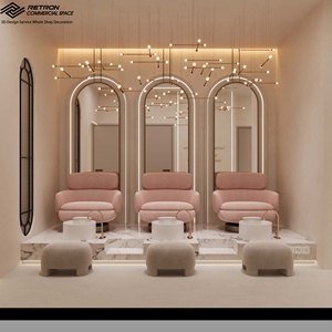 आधुनिक फैशन कस्टम नाखून सैलून के लिए एलईडी लाइट इंटीरियर डिजाइन के साथ डिजाइन - Product Image 3