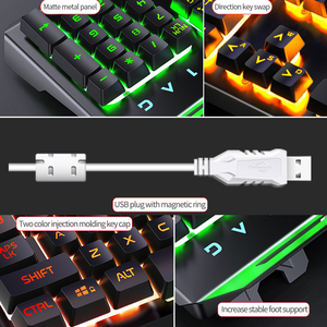 PCゲーマー向けの工場ソースプロフェッショナルワイヤードRGBLEDゲーミングメカニカルキーボードマウスヘッドセット3in1コンボセット - Product Image 6
